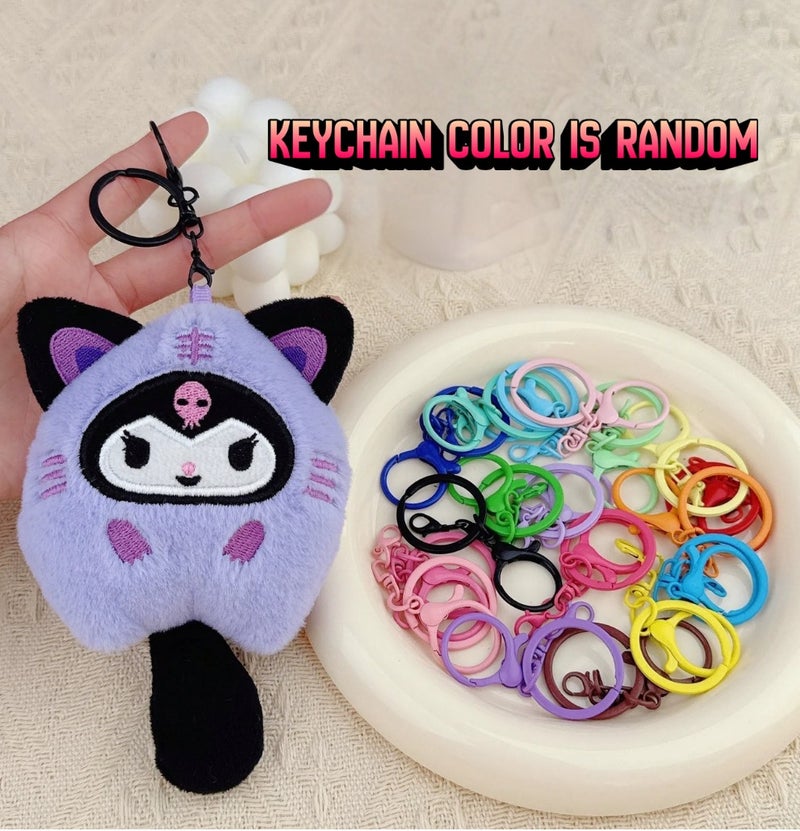 Kuromi Plush Doll Keychain Soft Toy for Bags, Backpacks & Keys. KUC01 - Image 1