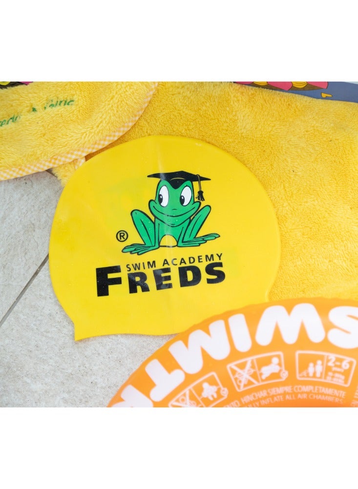 FREDS SWIM ACADEMY Swim Academy Swimming Cap For Children And Adults, Durable Silicone Swimming Cap,Robust And Perfect Fit - Image 1