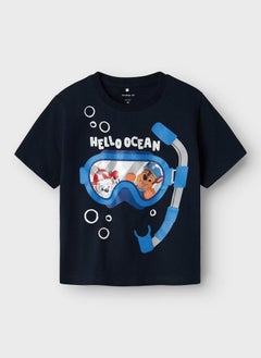 NAME IT Kids Paw Crew Neck T-Shirt  - Image 1