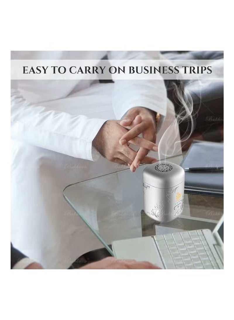 إلترازون New Mini Electronic Arabic Incense Burner | Portable Oud & Bakhoor Mubkhara with Battery Indicator | USB Rechargeable Aromatherapy Diffuser for Home, Office & Car | Charcoal-Free Safe Incense & Fragrance | Modern Oud & Bakhoor Device - Image 4