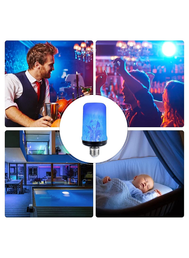 SYOSI LED Flame Light Bulb, Upgraded 4 Modes Flickering Light Bulbs with Upside Down Effect, E27 Base Flame Bulb for Party, Indoor and Outdoor Home Decoration, Romantic Atmosphere Lighting (Yellow+Blue) - Image 4