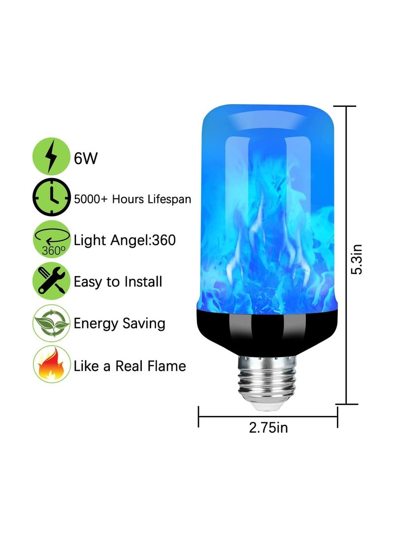 SYOSI LED Flame Light Bulb, Upgraded 4 Modes Flickering Light Bulbs with Upside Down Effect, E27 Base Flame Bulb for Party, Indoor and Outdoor Home Decoration, Romantic Atmosphere Lighting (Yellow+Blue) - Image 5