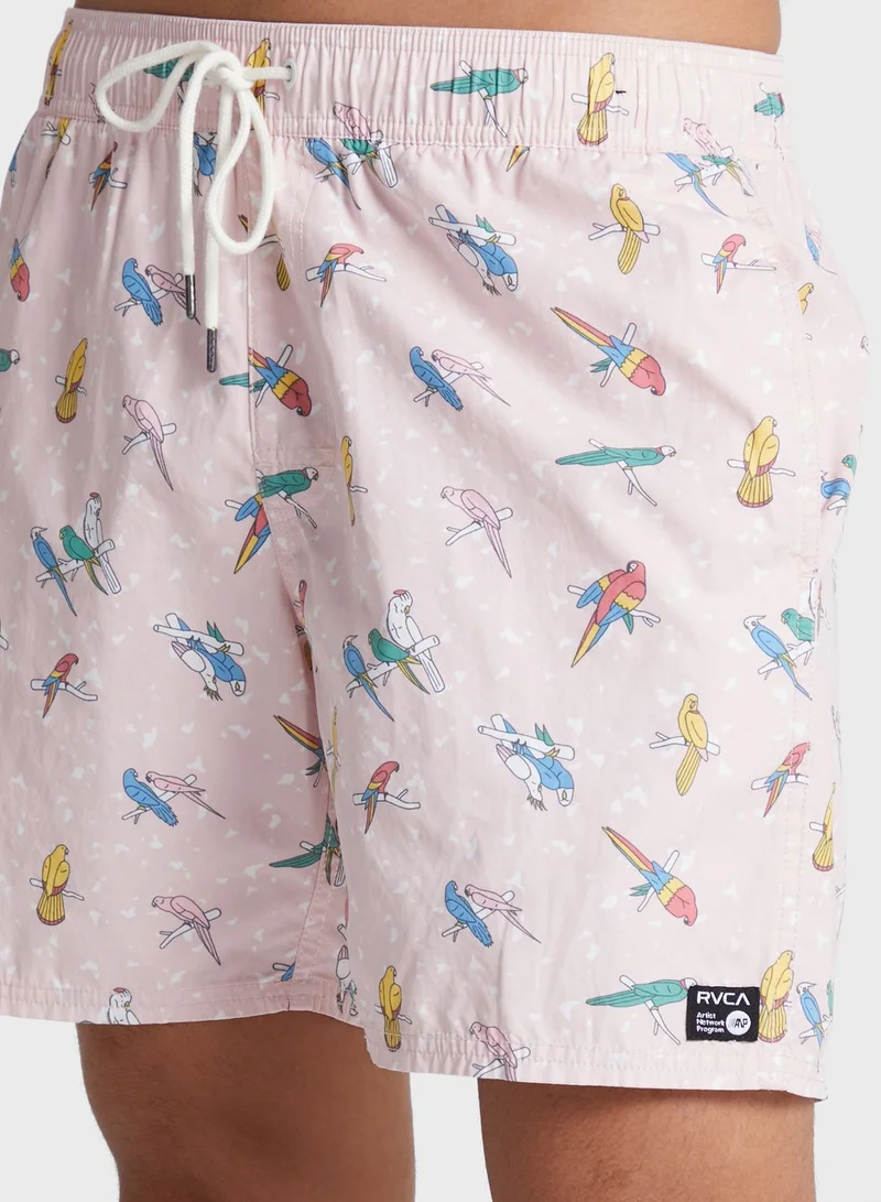 rvca Logo Swim Shorts