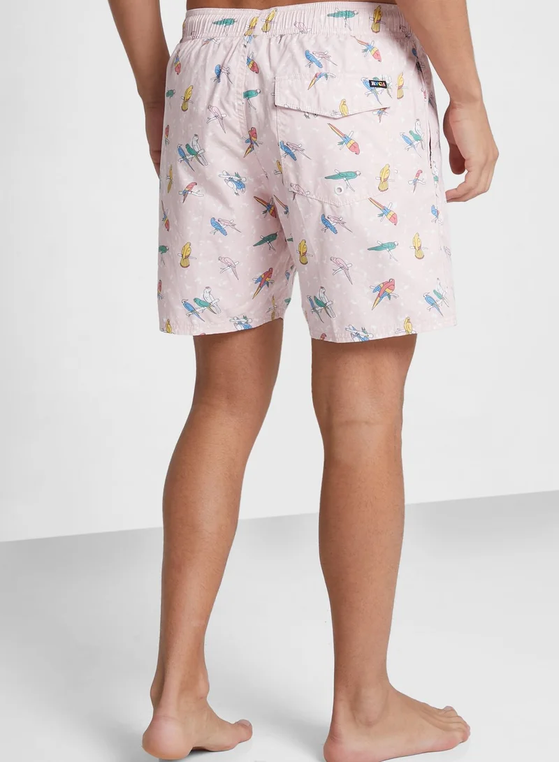 rvca Logo Swim Shorts