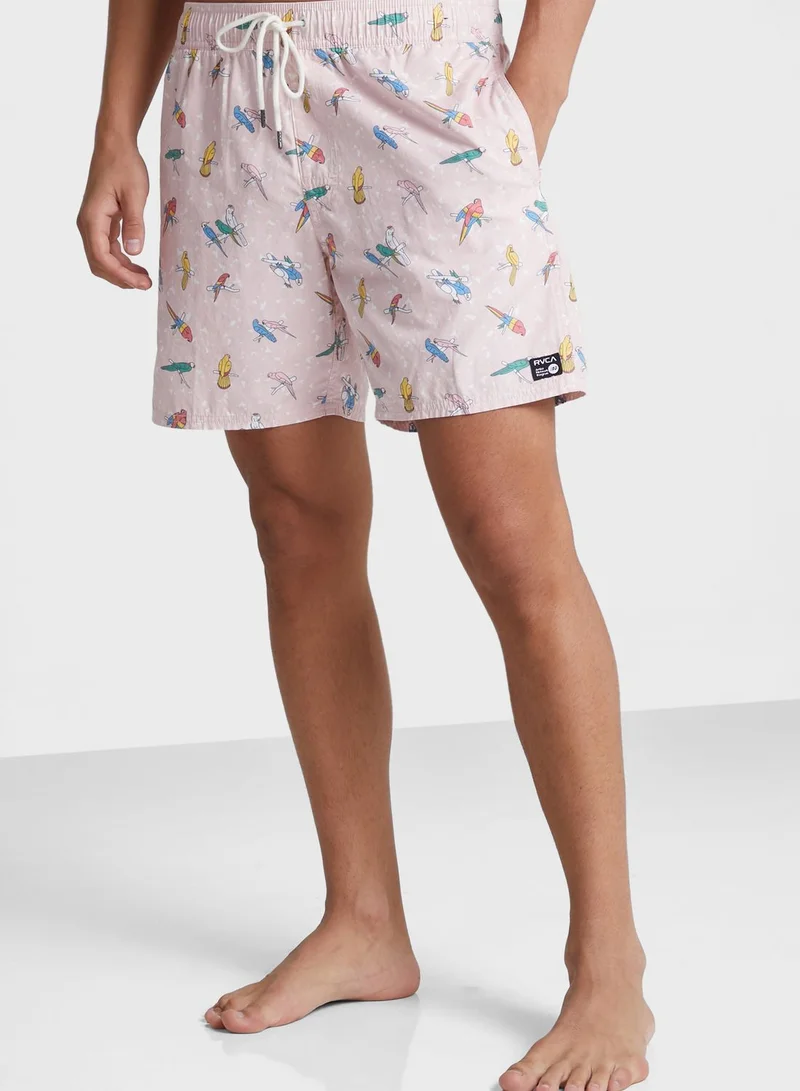 rvca Logo Swim Shorts