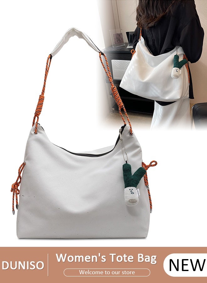 DUNISO Women's Shoulder Tote Bag Canvas Handbag For Women Large Capacity Bucket Bag Fashionable Travel Messenger Shoulder Bag for Ladies Girls College Students - Image 1