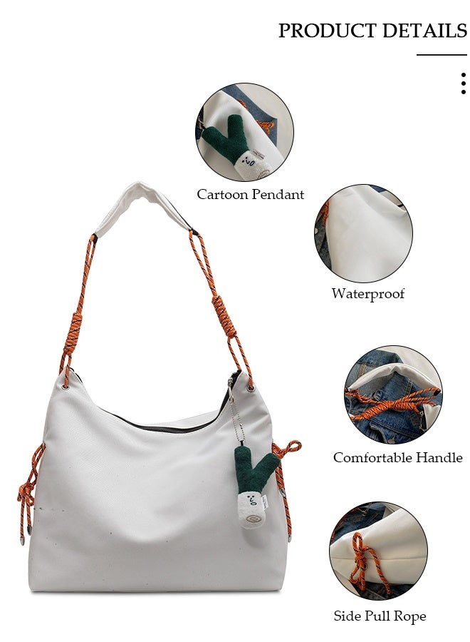 DUNISO Women's Shoulder Tote Bag Canvas Handbag For Women Large Capacity Bucket Bag Fashionable Travel Messenger Shoulder Bag for Ladies Girls College Students - Image 2