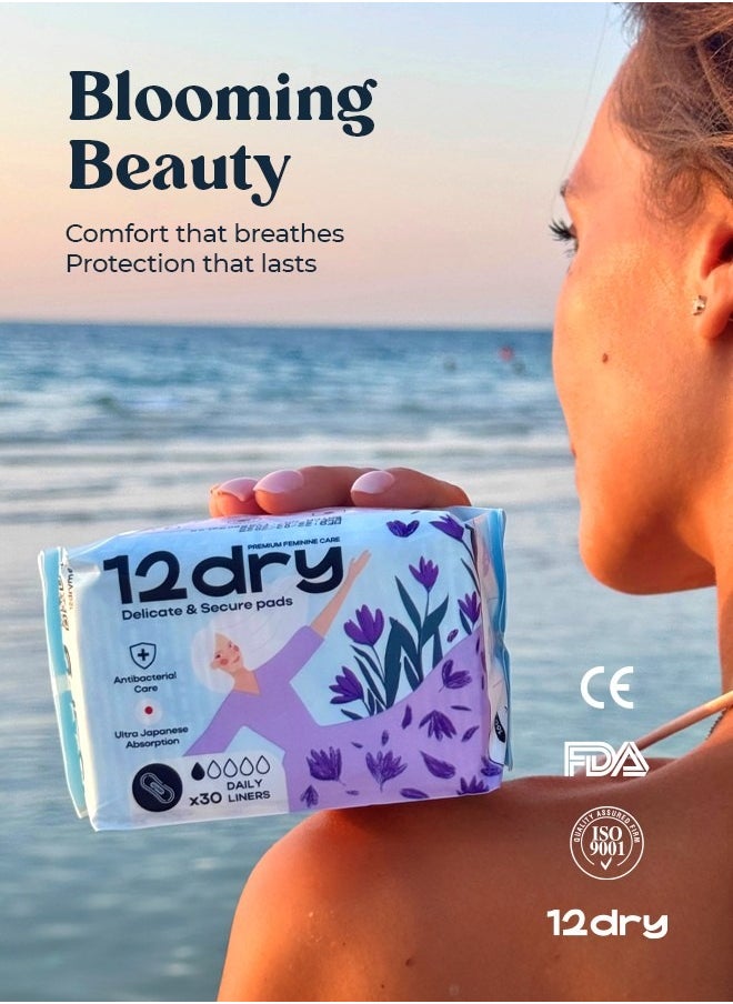 12dry 12dry Ultra Thin Panty Liners for Daily Freshness Breathable Leak Proof Odor Control Soft Comfort Surface Secure Stay Put Fit Sustainable FDA CE Certified  - Image 5