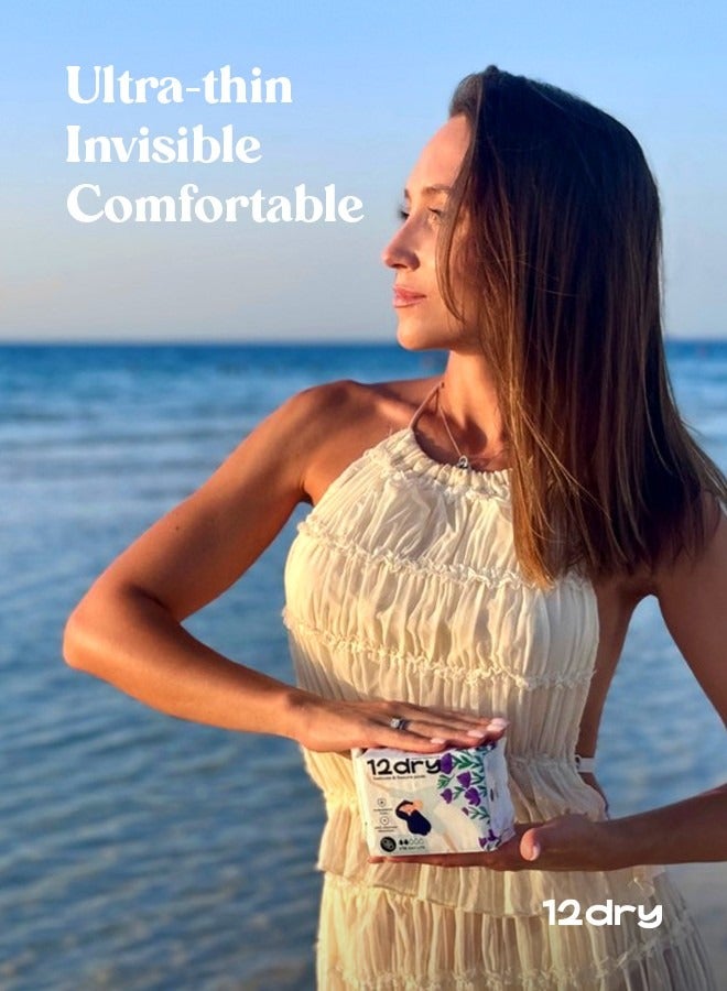 12dry Ultra-Thin Panty Liners, Pack of 30 – Daily Freshness, Breathable, Leak-Proof, Odor Control, Soft & Comfortable, Secure Stay-Put Fit, Sustainable, FDA & CE Certified - Image 4