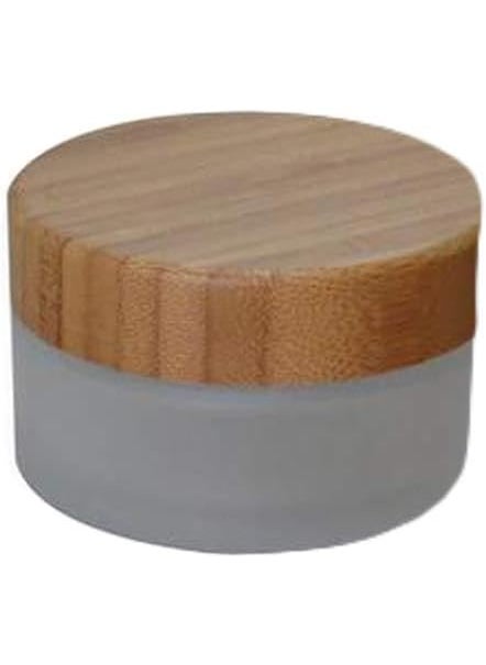 SYBL - 1Pcs 100ml/100g/3.3oz Empty Refillable Frosted Glass Cream Bottles Cosmatic Makeup Sample Packing Storage Vial Pots Jars with Environmental Bamboo Lid - Image 1