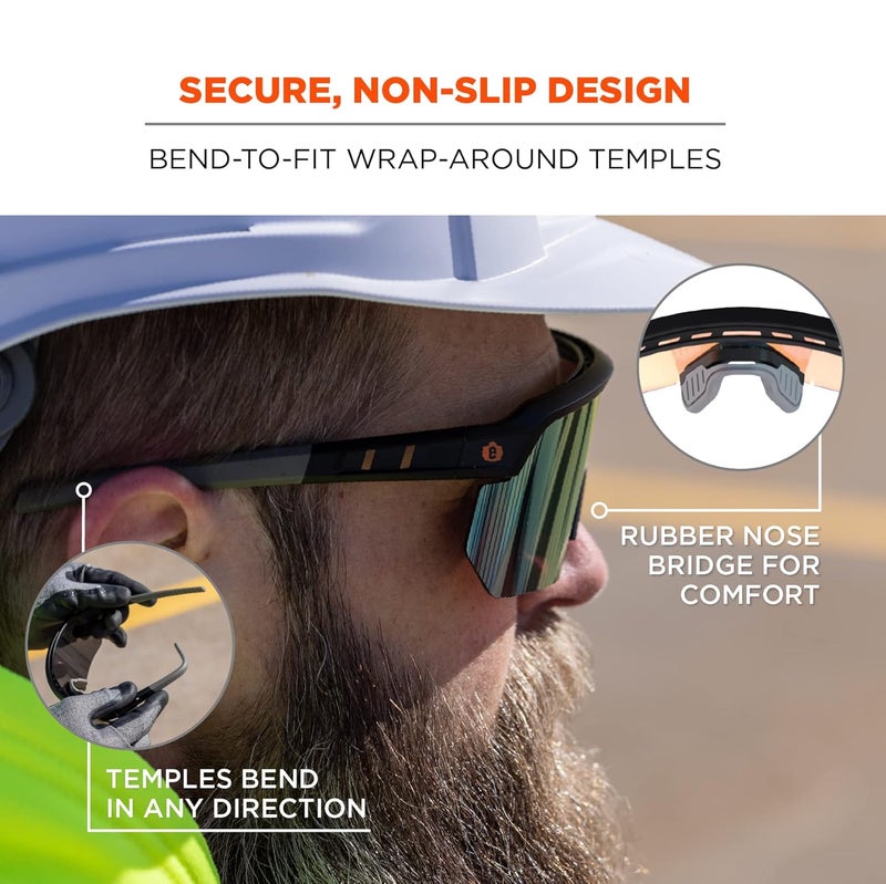 Ergodyne Skullerz AEGIR Safety Sunglasses Mirrored Lens ANSI z871 - Image 4