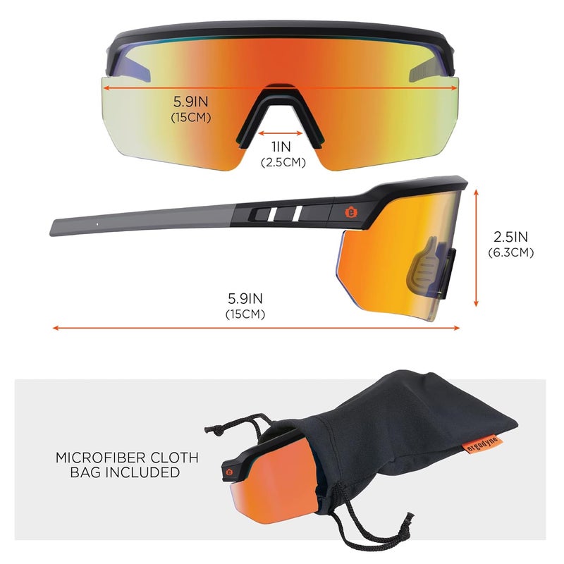Ergodyne Skullerz AEGIR Safety Sunglasses Mirrored Lens ANSI z871 - Image 5