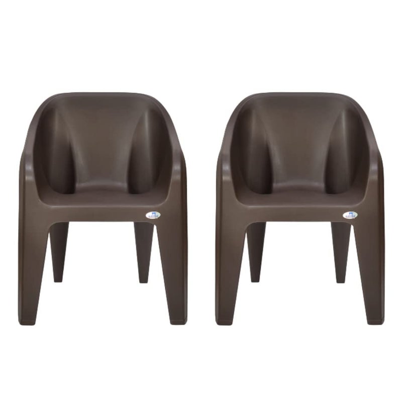 Nilkamal Eeezy Go Plastic Chair Set of 2 Pcs Brown - Image 1