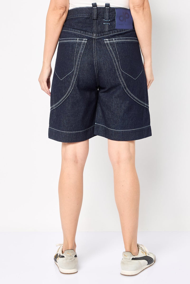 DIESEL Diesel x Pronounce Women Washed Denim Shorts, Navy - Image 4