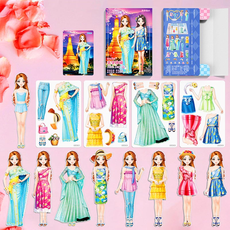 Daniel Axel Magnetic Dress Up Paper DollMagnet Princess Dress Up Dolls for Girls Ages 47 KidsTravel Activities Road Trip Car Ride Interactive Learning Created Imagine Set Birthday Gift - Image 3
