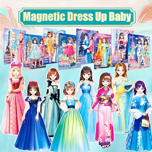 Daniel Axel Magnetic Dress Up Paper DollMagnet Princess Dress Up Dolls for Girls Ages 47 KidsTravel Activities Road Trip Car Ride Interactive Learning Created Imagine Set Birthday Gift - Image 5