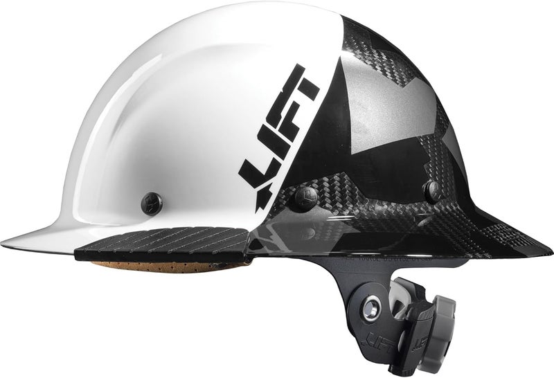 LIFT Safety DAX Carbon Fiber Full Brim Hard Hat (White/Black Camo) - Image 1
