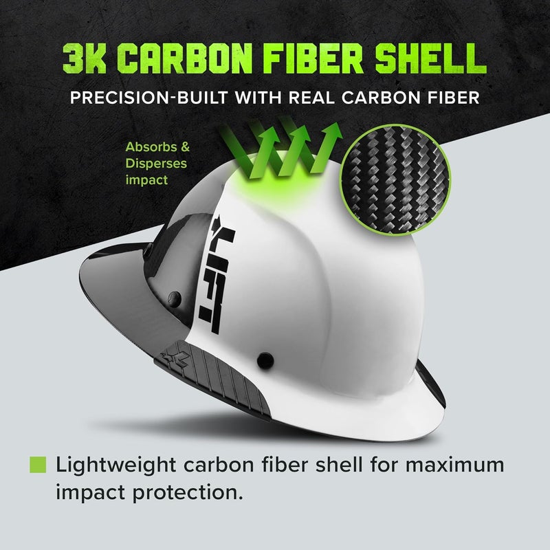 LIFT Safety DAX Carbon Fiber Full Brim Hard Hat (White/Black Camo) - Image 5