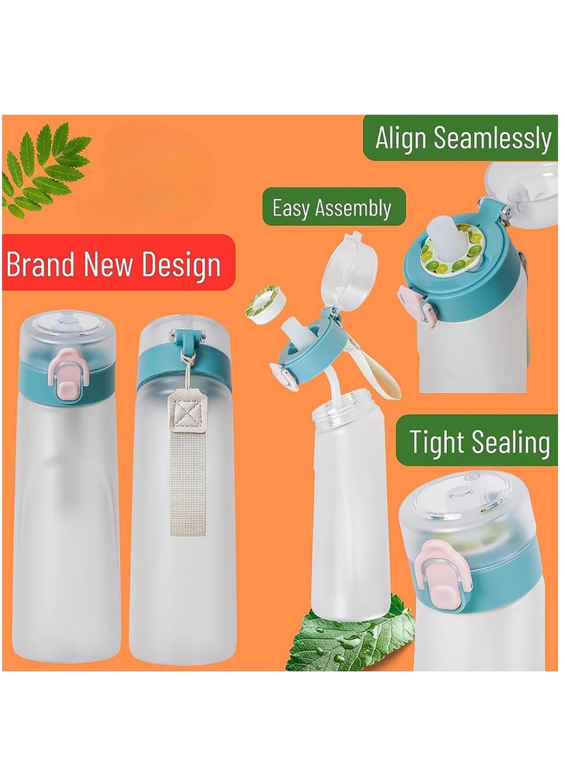 Generic - Sports Air Water Bottle BPA Free Starter up Set Drinking Bottles,750ML Fruit Fragrance Water Bottle, with 7 Flavour pods%0 Sugar Water Cup, for Gym and Outdoor Gift - Image 1