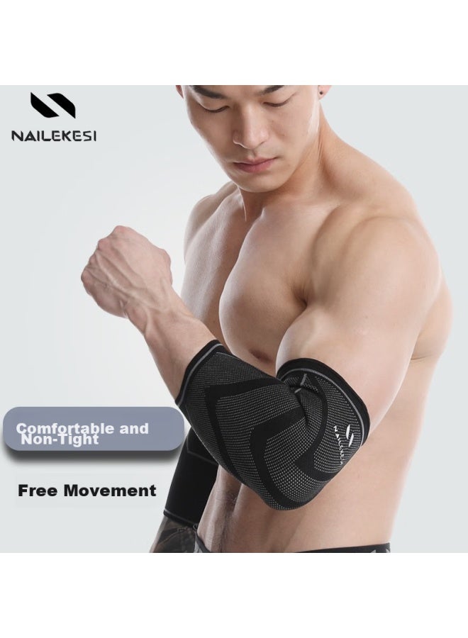 NAILEKESI N Nailekesi Sports Elbow Brace For Men And Women, Fitness Basketball Specialized Protective Gear, Breathable Compression Tennis Elbow Joint Protection Sleeve, Size L - Image 2