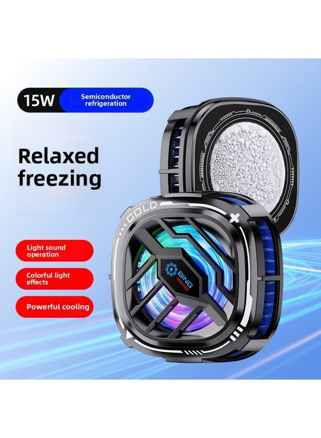 The X76 Semiconductor Wireless Charging Mobile Phone Radiator Cooling Air Conditioning Refrigeration Digital Display Three-speed Adjustment RGB Taobao-Color:X76pro Freezing Model  - Image 1