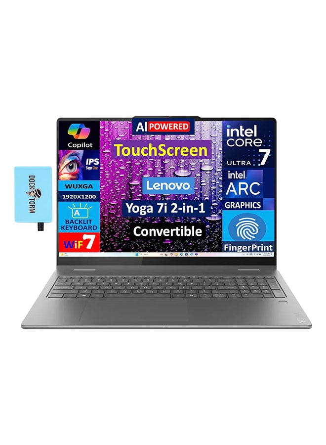 Lenovo (Upgraded Version) Yoga 7i 2-in-1 Laptop 16 Inch Touchscreen IPS WUXGA(1920x1200) Display, Intel Ultra 7-256V Processor/16GB DDR5 RAM/512GB SSD/Windows 11 Home/ English Luna Grey English Luna Grey - Image 1