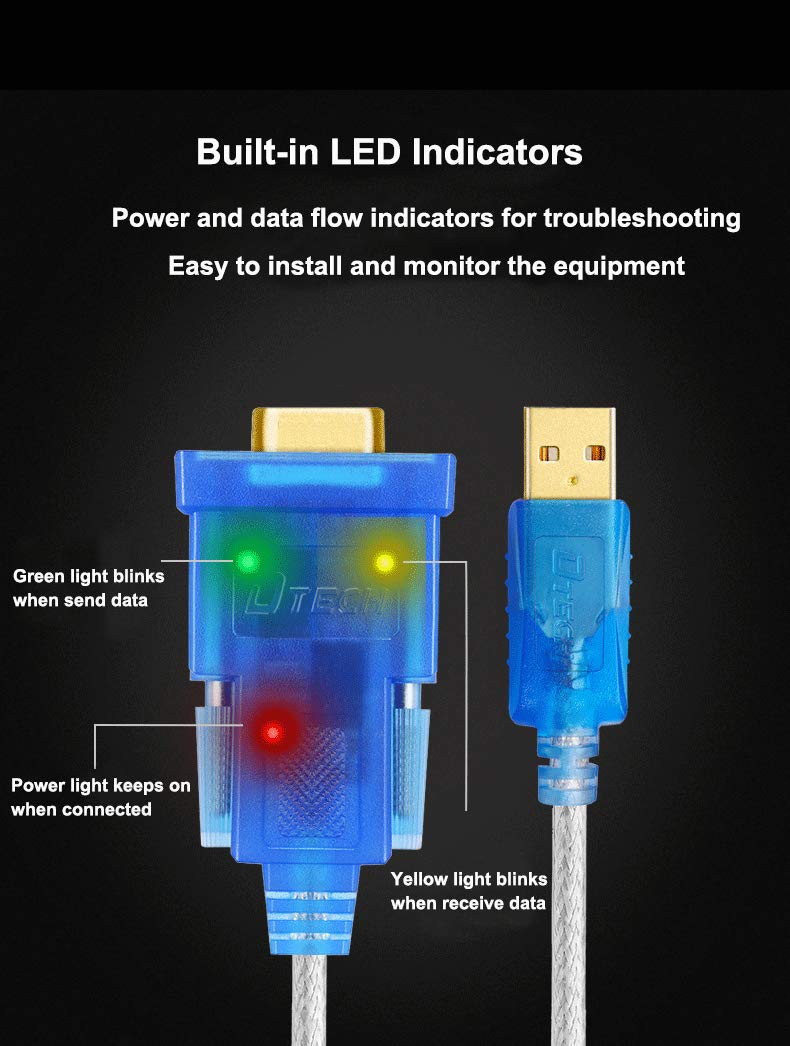 DTech محول DTech USB إلى تسلسلي بطول 10 أقدام كابل USB إلى RS232 DB9 أنثوي منفذ COM مع شريحة FTDI تدعم Windows 11 10 8 7 Mac Linux - Image 5