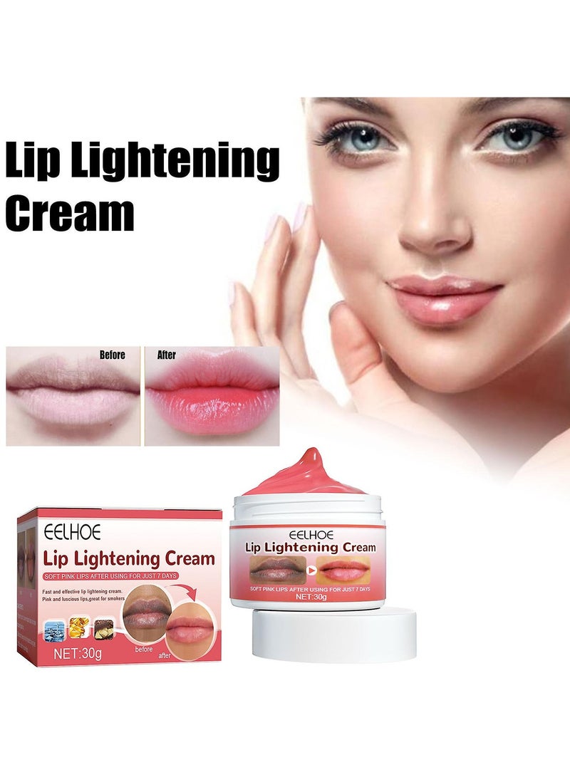 EELHOE Lip Lightening For Dark Lips Healthy Organic Lip Lightening Cream Balm For Soft Pink Lips 30g Lip Balm For Brightening Dark Lips - Image 2