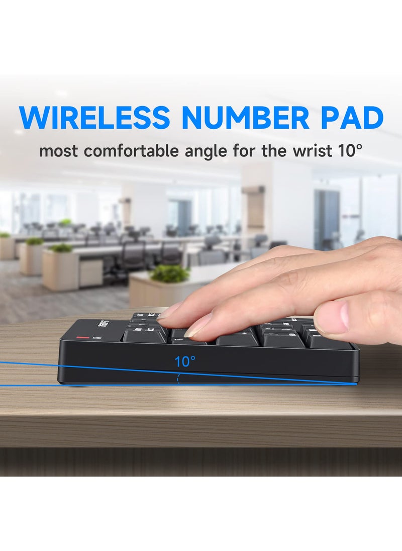 MOFii MOFII Wireless Number Pad - 2.4G Numeric Keypad Silent 19 Keys USB Keypads, Portable Financial Accounting Numpad 10 Key for Laptop/Notebook/Surface Pro/PC - Black  - Image 3