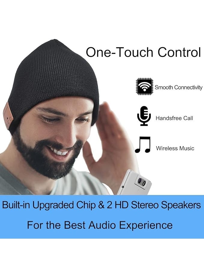 FULLLIGHT TECH قبعة سماعات بلوتوث فريدة من نوعها هدايا تقنية عيد الميلاد سوداء - Image 5