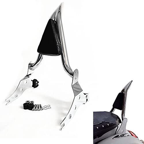 Fjpacemt Chrome Sissy Bar, Detachable Passenger Backrest Rear Pad Fit for Fatboy FLFBS 2018-2024 Breakout 2013-2024 - Image 1