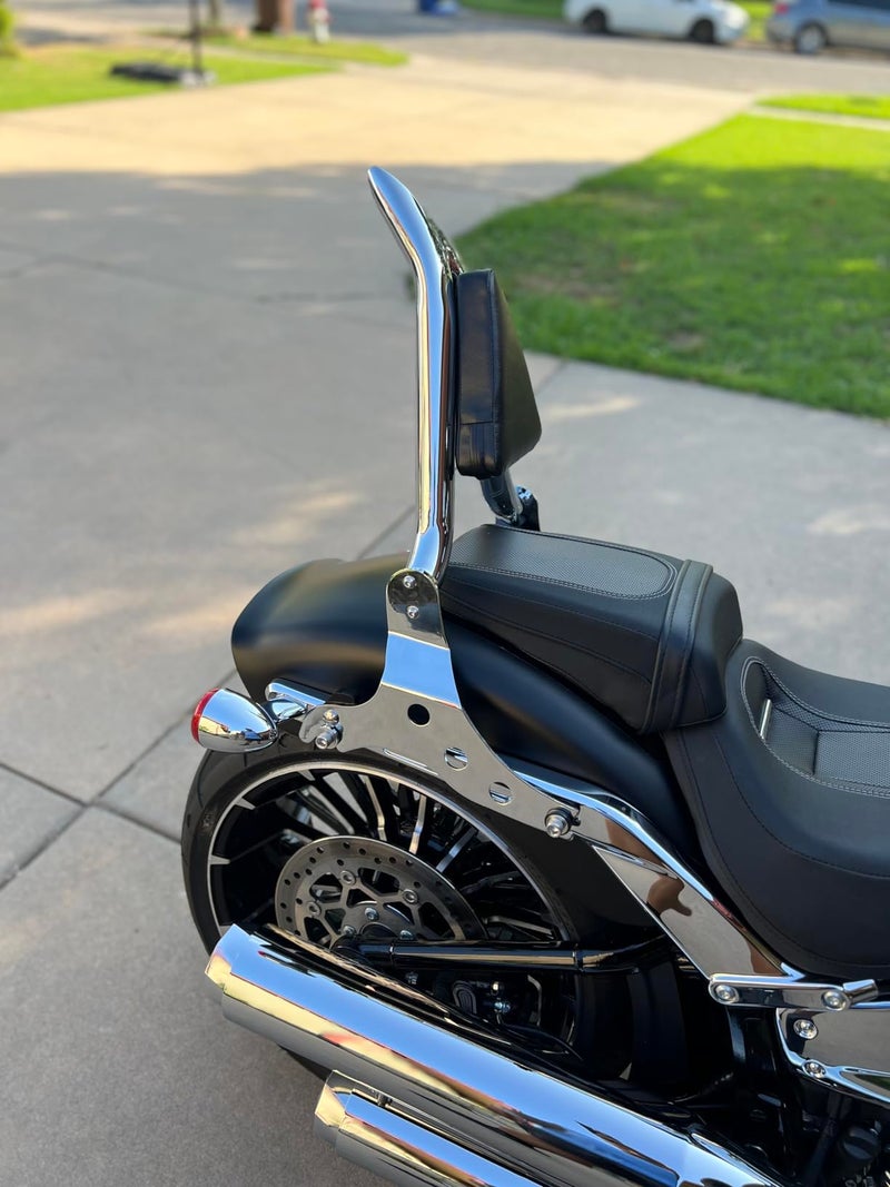 Fjpacemt Chrome Sissy Bar, Detachable Passenger Backrest Rear Pad Fit for Fatboy FLFBS 2018-2024 Breakout 2013-2024 - Image 3