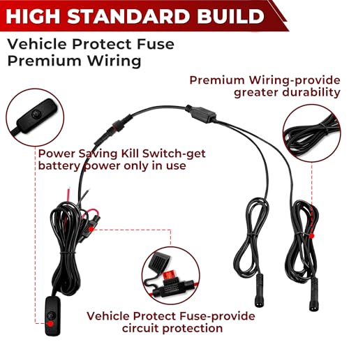 DITRIO 12 Pods 324 LED Pure White Rock Lights Kit with Switch Wiring Harness, 6500K 5050 SMD LED Underglow Lights, IP67 Waterproof Plug & Play Rock Lights for Trucks Pickup Offroad ATV UTV SUV(Patented) - Image 3
