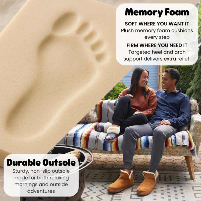 Dearfoams Alpine by Dearfoams Men's Brixen Indoor/Outdoor Memory Foam Boot Slipper, Whiskey, 12W - Image 3