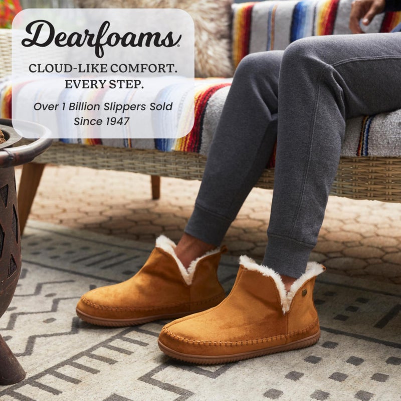 Dearfoams Alpine by Dearfoams Men's Brixen Indoor/Outdoor Memory Foam Boot Slipper, Whiskey, 12W - Image 2