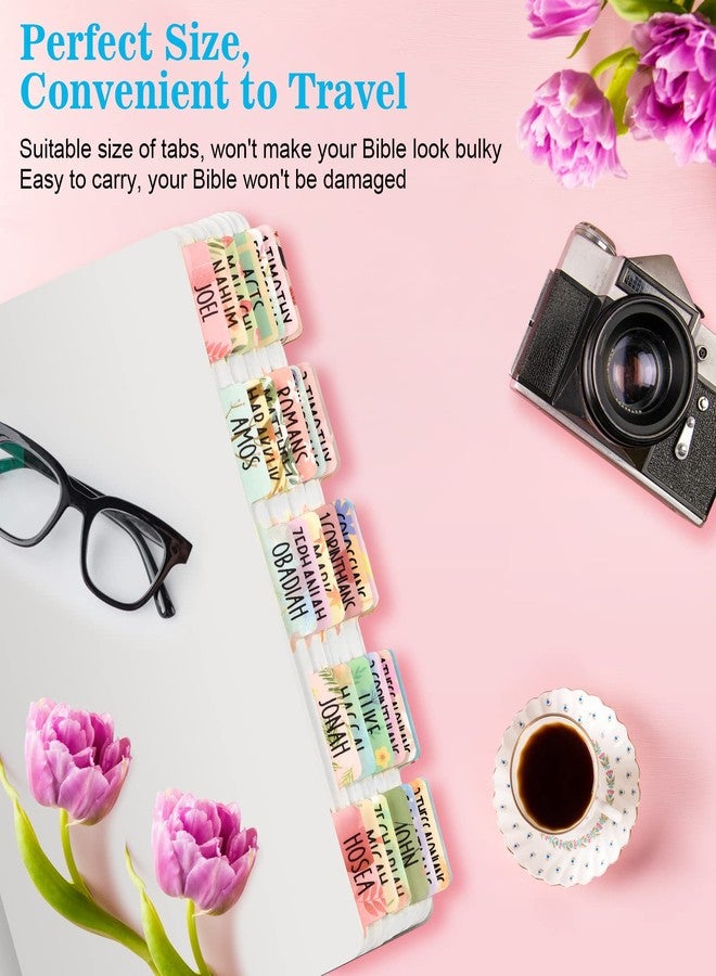 Ubenic Floral Bible Tabs for Women/Girls, 100 PCS Catholic Bible Index Tabs, Laminated for Bible Study and Journaling, Large Print & Easy to Read - Image 5