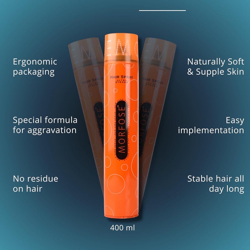 MORFOSE > Hair Spray Orange Ultra Strong 400ml - Image 3