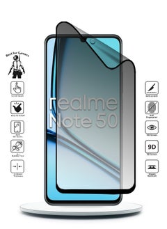 Wtech Realme Note 50 4G 2024 Nano Ceramic Privacy Full Glue Full Cover Matte Flexible Screen Protector (MSCNMP) -  Clear/Black  - Image 2
