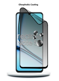 Wtech Realme Note 50 4G 2024 Nano Ceramic Privacy Full Glue Full Cover Matte Flexible Screen Protector (MSCNMP) -  Clear/Black  - Image 5