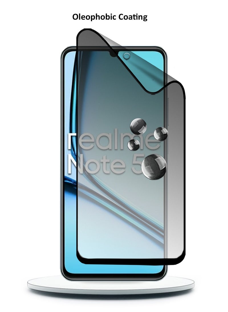 Wtech Realme Note 50 4G 2024 Nano Ceramic Privacy Full Glue Full Cover Matte Flexible Screen Protector (MSCNMP) -  Clear/Black - Image 5