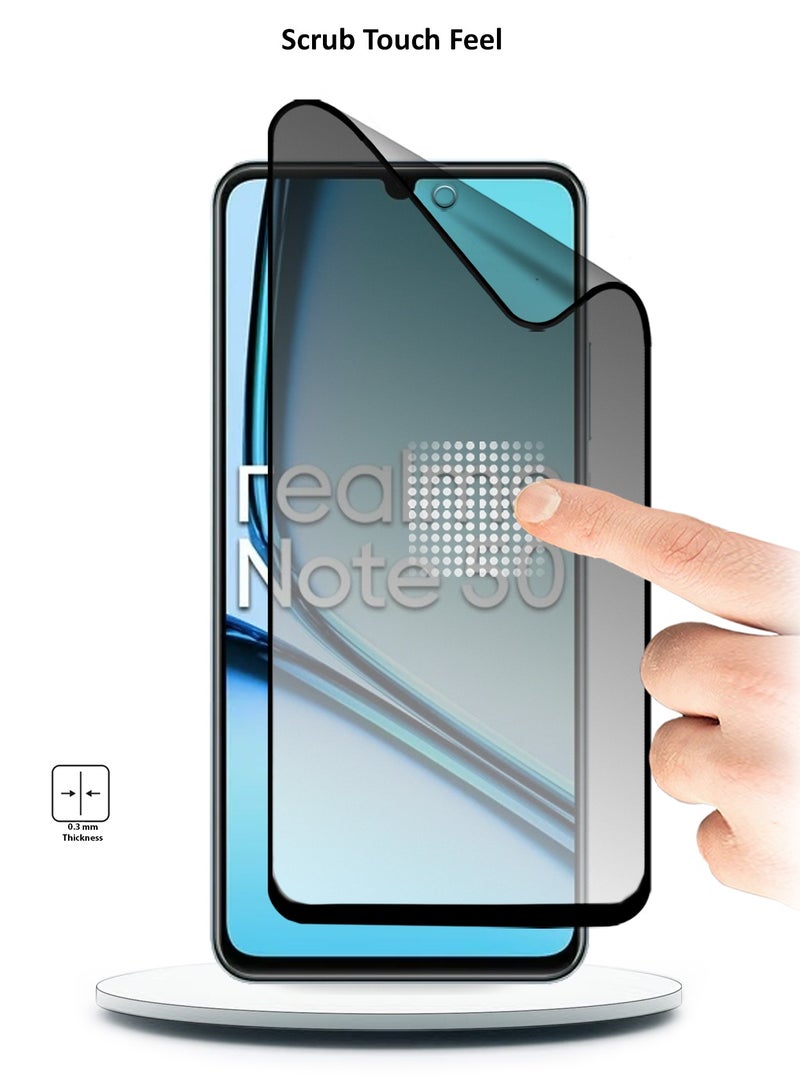 Wtech Realme Note 50 4G 2024 Nano Ceramic Privacy Full Glue Full Cover Matte Flexible Screen Protector (MSCNMP) -  Clear/Black - Image 3