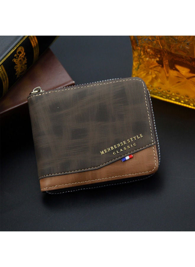 MenBense Business Style Men's Large Capacity Bifold Short Wallet - Image 3