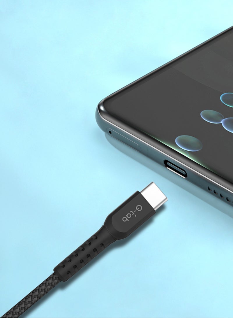 G-Tab GCC01, High Quality Cable, 3A, AWG 24/30, 480 Mbps Data Transfer Rate, Fast Charging, Nylon Braided, 1.5 M Long, Type - C to C Cable for Laptop/iPhone/Android Phone/Samsung - Image 4