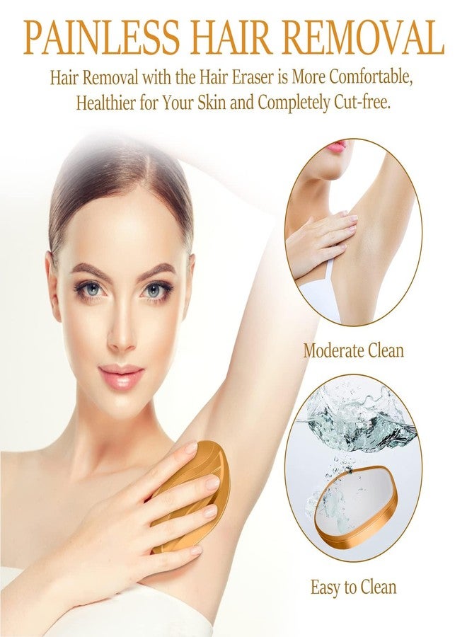 FITALA Crystal Hair Eraser, Painless Hair Removal Tool, Reusable Hair Remover for All Body Parts (Gold - Image 3