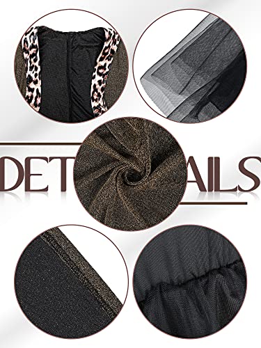 Boyiee Womens 80s Costume Set Dress Jacket Headband Earrings Necklace Lace Legging Gloves Halloween 80s Themed Costumes(L) - Image 5