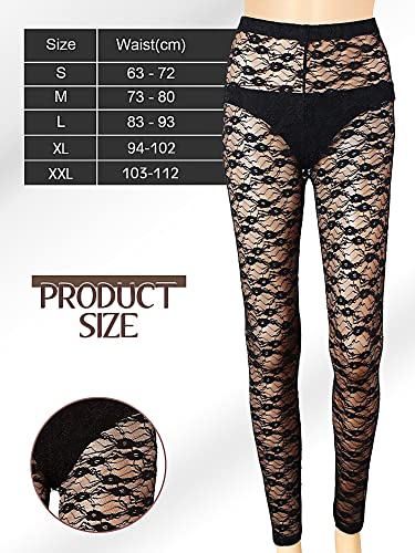 Boyiee Womens 80s Costume Set Dress Jacket Headband Earrings Necklace Lace Legging Gloves Halloween 80s Themed Costumes(L) - Image 3