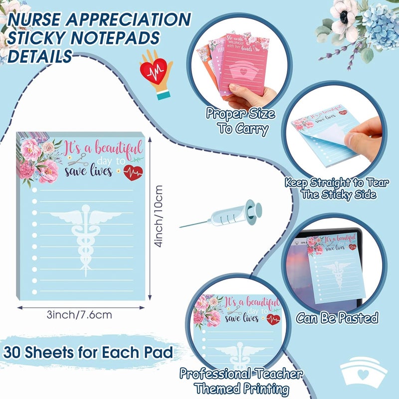 Glenmal Glenmal 36 Pcs Nurse Appreciation Gifts Set Funny Sticky Notepads Makeup Bags Sayings Ballpoint Pens for Coworker Employee Office Appreciation Gifts  - Image 2