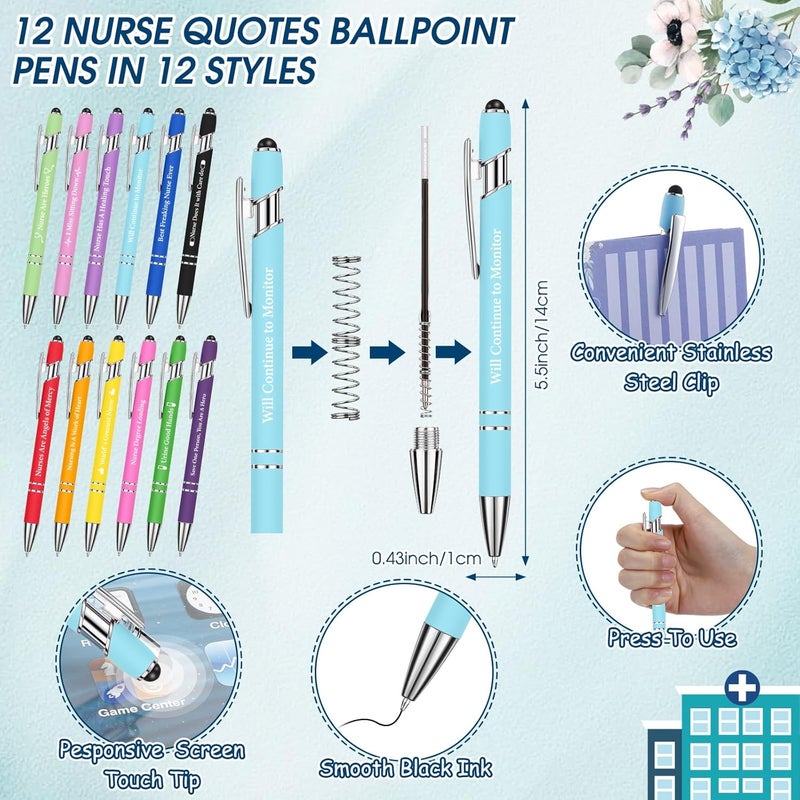 Glenmal Glenmal 36 Pcs Nurse Appreciation Gifts Set Funny Sticky Notepads Makeup Bags Sayings Ballpoint Pens for Coworker Employee Office Appreciation Gifts  - Image 3