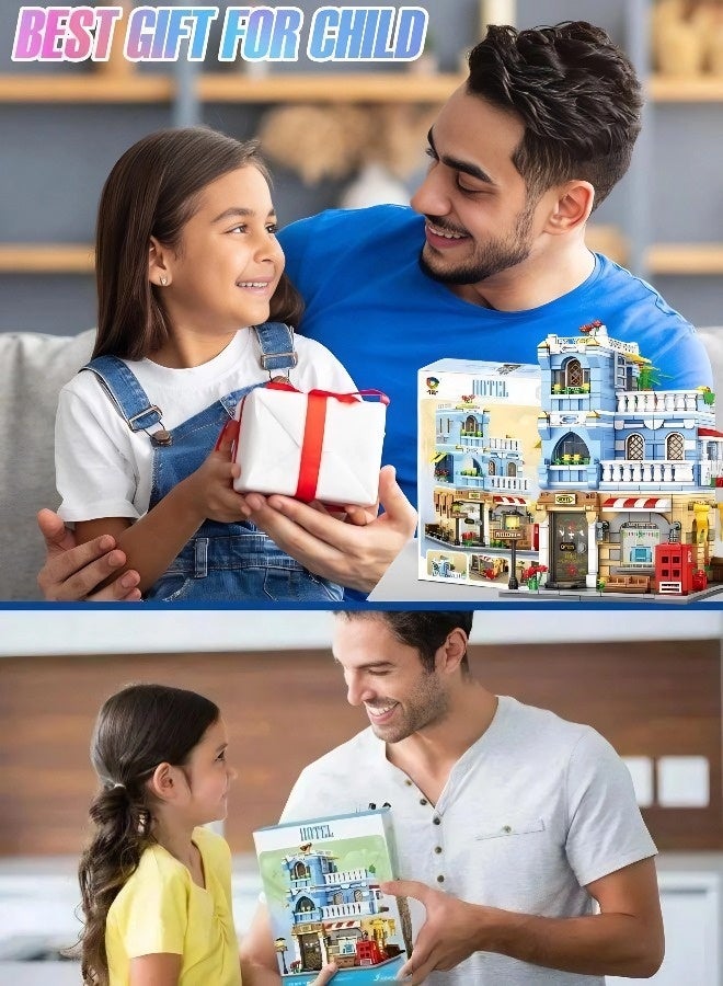 European Hotel-Themed Building Block Set  | 713-piece hotel-themed educational toy for children aged 3 and up. A fun and engaging parent-child interactive building block gift. Includes assembly instructions. - Image 5