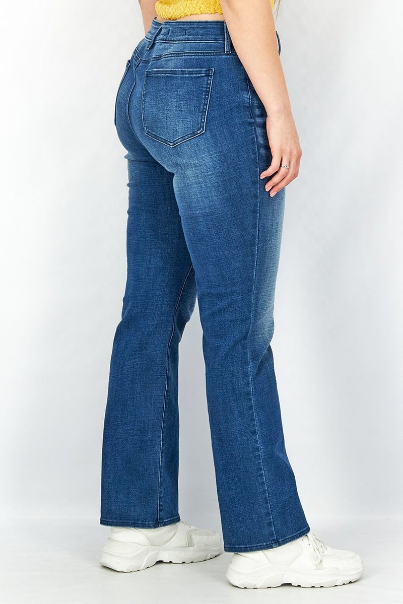 NYDJ Women Straight Fit Washed Stretchable Jeans, Blue - Image 4